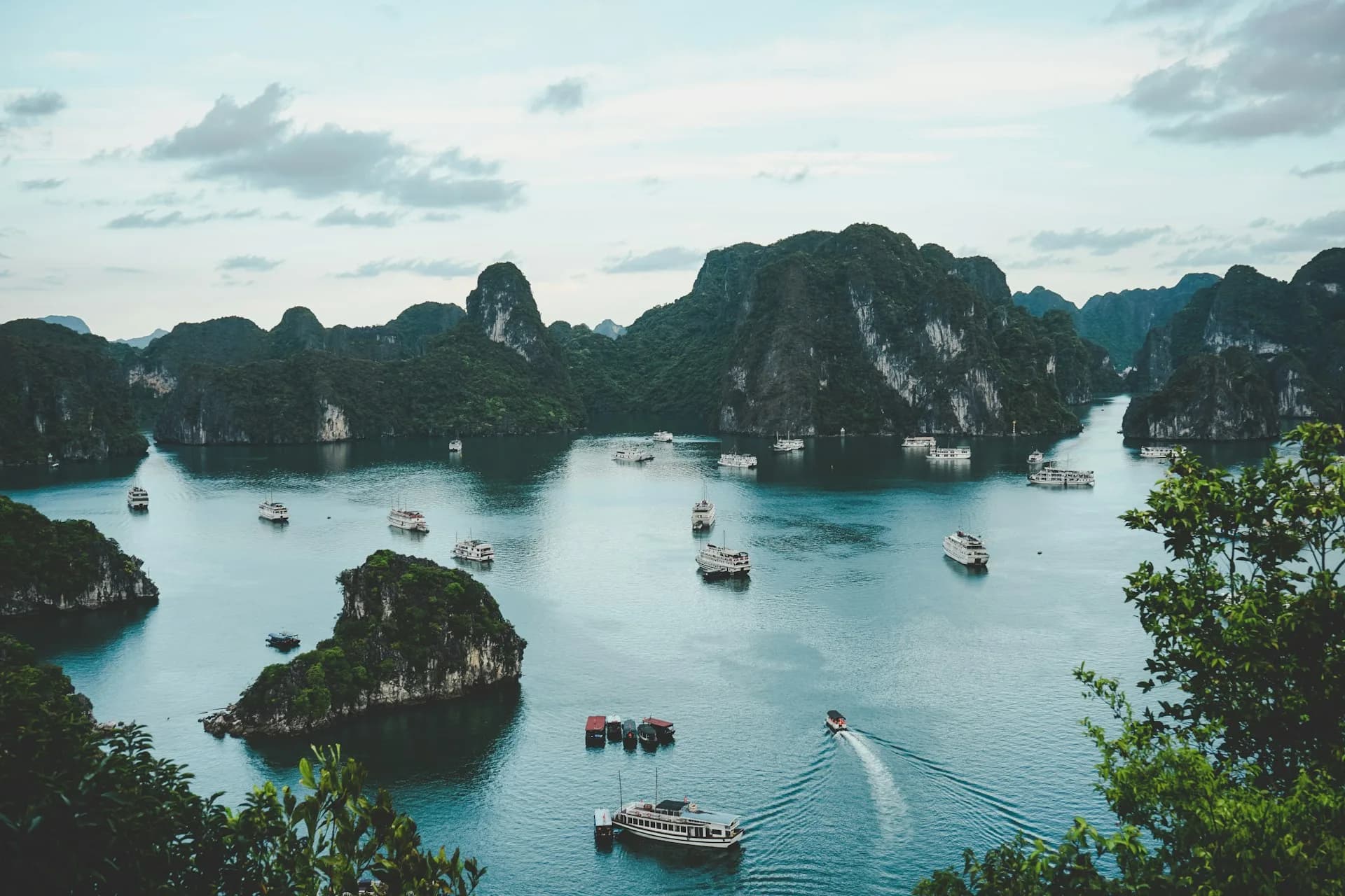 Ha Long Bay, Vietnam — limestone karsts rising from emerald waters